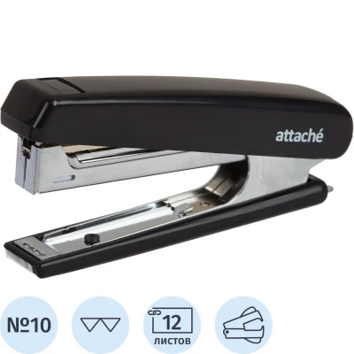 Степлер канцелярский до 12 листов Attache 8209 черный, цена, описание, фото 1 Степлер канцелярский до 12 листов Attache 8209 черный - фото 1