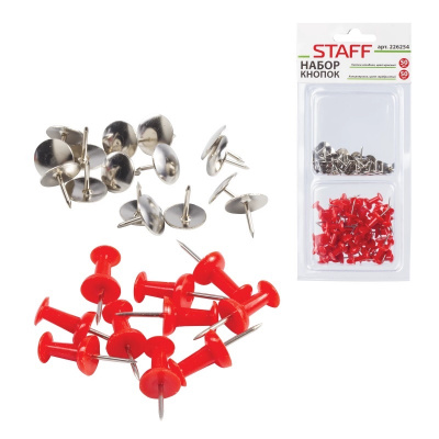 Кнопки силовые Staff Profit металлические и цветные (уп. 100 шт) - фото 1