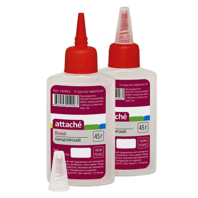 Клей канцелярский синтетический 45 мл Attache - фото 1