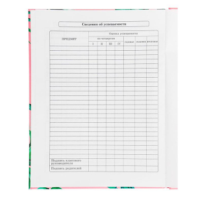 Дневник школьный для 1-11 класса 40 листов Проф-пресс Широкие листья твердая обложка - фото 2