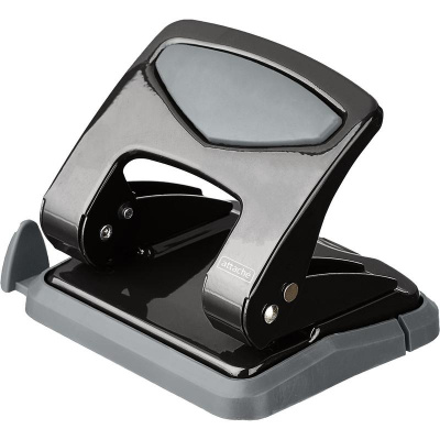 Дырокол до 35 листов Attache черный с блокиратором и линейкой, цена, описание, фото 1 Дырокол до 35 листов Attache черный с блокиратором и линейкой - фото 1