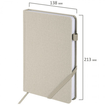 Ежедневник недатированный А5 экокожа 136 л Brauberg Finest бежевый - фото 12