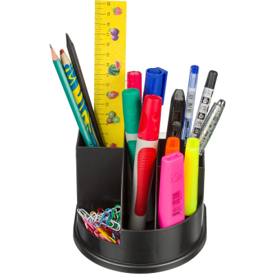 Подставка-органайзер для канцелярских мелочей 5 отделений Attache Авангард черная - фото 4