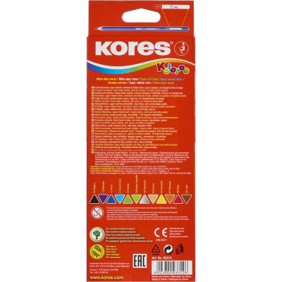 Карандаши цветные 12 цветов трехгранные с точилкой Kores - фото 2