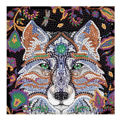 Алмазная мозаика Арт-Терапия Ночной волк более 1000 элементов 20х20 см ORIGAMI - фото 2