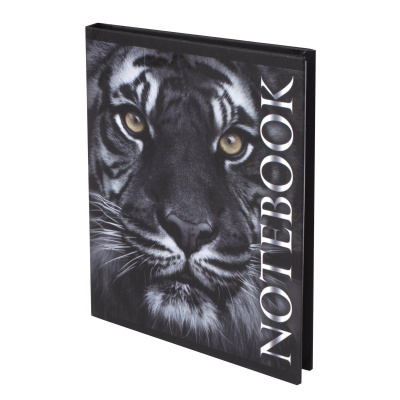 Блокнот А6 в клетку 80 л твердый переплет Brauberg Тигровый - фото 1