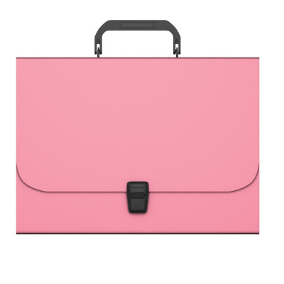 Папка-портфель пластиковая 372х252 мм на защелке Erich Krause Matt Pastel FC розовая - фото 1
