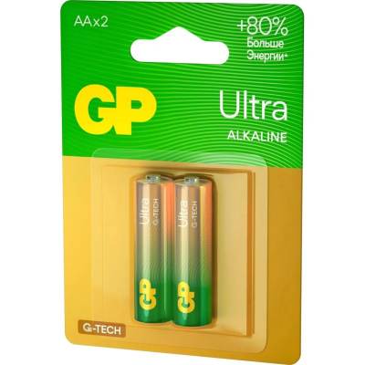 Батарейки GP Ultra AA/LR6/15AU алкалин. бл/2, цена, описание, фото 1 Батарейки GP Ultra AA/LR6/15AU алкалин. бл/2 - фото 1