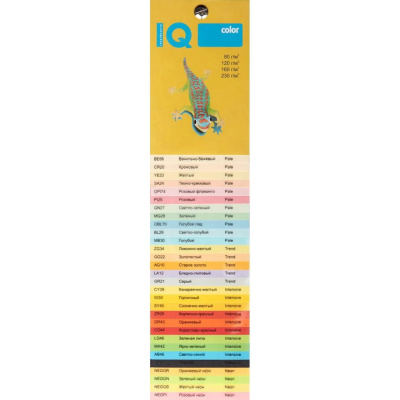 Бумага цветная для офисной техники А4 IQ Color Pale 5 цветов по 50 листов (80 г/м², 250 листов) - фото 3