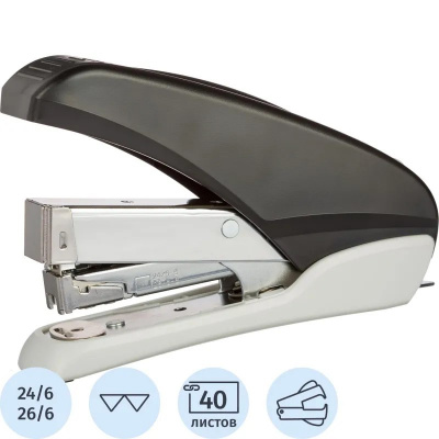 Степлер канцелярский до 40 листов Sax 170 черный - фото 1