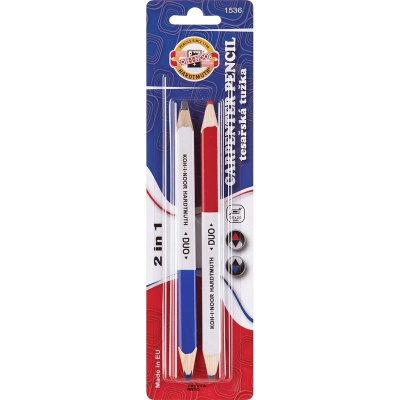 Карандаш столярный 2B заточенный двухсторонний Koh-I-Noor duo 1536 Kin (уп. 2 шт) - фото 1