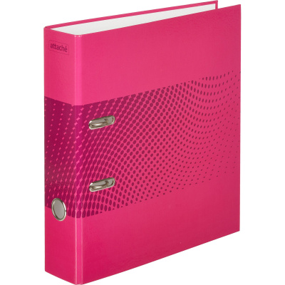 Папка-регистратор А4 75 мм Attache Digital розовая бумвинил и ламинированный картон - фото 6