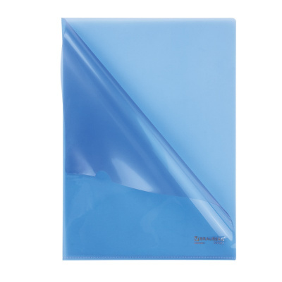 Папка уголок А4 150 мкм Brauberg Strong синяя - фото 1