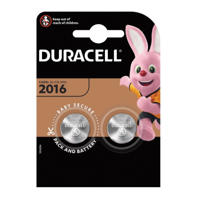 Батарейка Duracell Lithium CR2016 литиевая 2шт/уп  - фото 1
