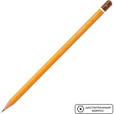 Карандаш чернографитный H шестигранный Koh-I-Noor Hardtmuth 1500 заточенный - фото 4