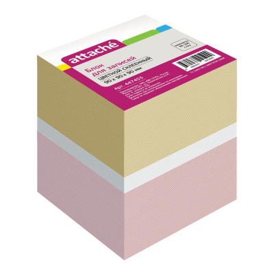 Блок-кубик для записей на слейке 90х90х90 мм Attache цветной - фото 1