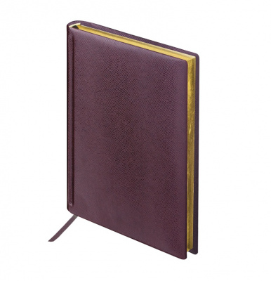 Ежедневник недатированный А6 искусственная кожа 160 л Brauberg Iguana коричневый - фото 1