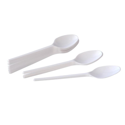 Ложка столовая одноразовая 165мм белая 100шт/уп - фото 2