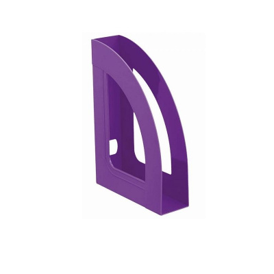 Вертикальный накопитель для бумаг 70 мм пластиковый фиолетовый Стамм Респект - фото 1