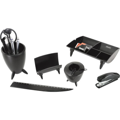 Набор настольный пластиковый 13 предметов Attache черный - фото 1