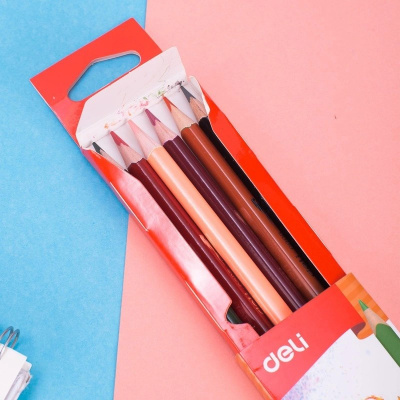 Карандаши цветные двухсторонние 6 шт 12 цветов Deli ColoRun - фото 3