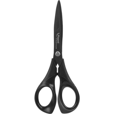 Ножницы 170 мм остроконечные с титановым покрытием лезвий и симметричными пластиковыми ручками черно - фото 2