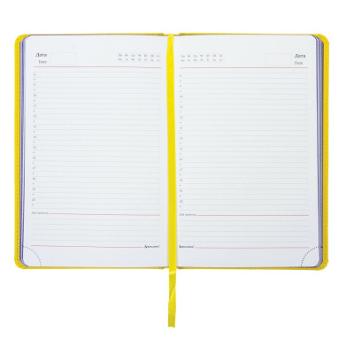 Ежедневник недатированный А5 искусственная кожа 136 л Brauberg Rainbow желтый, цена, описание, фото 3 Ежедневник недатированный А5 искусственная кожа 136 л Brauberg Rainbow желтый - фото 3