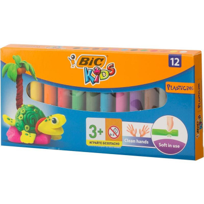 Пластилин классический 12 цветов BIC без стека - фото 2