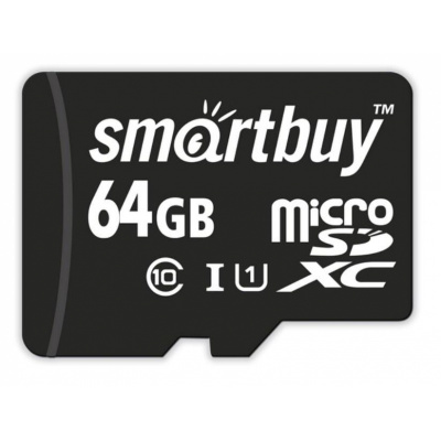 Карта памяти SmartBuy microSDXC 64Gb UHS-I Cl10 с адаптером  - фото 1