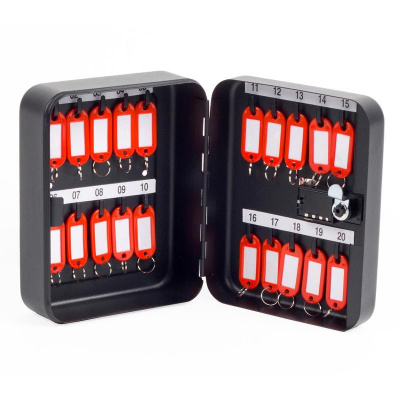 Шкаф для ключей металлический Office-Force черный (на 20 ключей) - фото 1