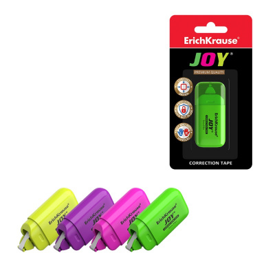 Корректирующая лента 5 мм x 6 м Erich Krause Joy в блистере в ассортименте - фото 1
