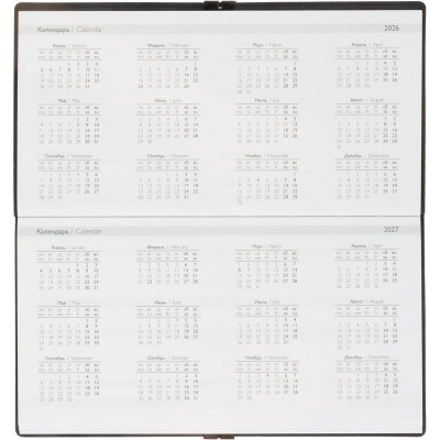 Еженедельник датированный нестандарт (175х95) искусственная кожа 64 л Escalada чёрный с фикс.рез. - фото 16