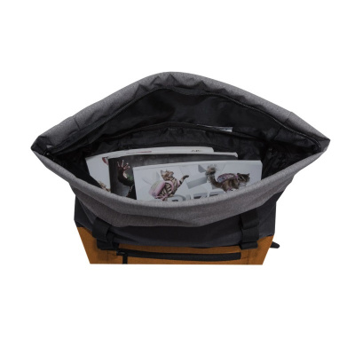 Рюкзак молодежный 15L Grizzly горчично-серый с клапаном  - фото 4