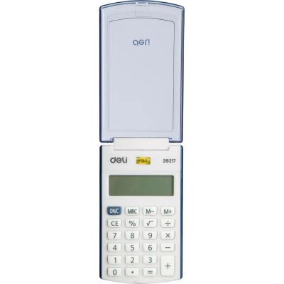 Калькулятор карманный 8 разрядный Deli E39217 синий - фото 7