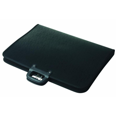 Папка-портфель пластиковая для художника 560х410 мм на молнии черная - фото 1