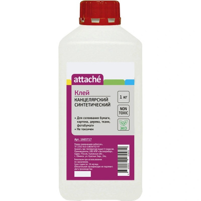 Клей канцелярский жидкий Attache 1000 мл прозрачный - фото 1