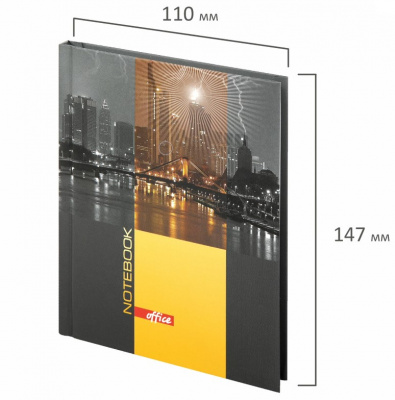 Блокнот А6 в клетку 80 л твердый переплет Brauberg Ночной город - фото 3