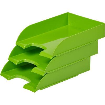 Лоток для бумаг горизонтальный зеленый Attache Fantasy пластик - фото 6