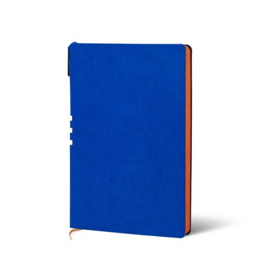 Ежедневник недатированный А5 искусственная кожа 128 л Lorex с ручкой синий - фото 1