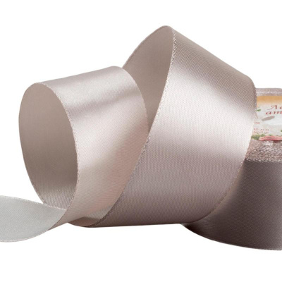 Лента атласная 40 мм x 23 м светло-серый Арт Узор - фото 2