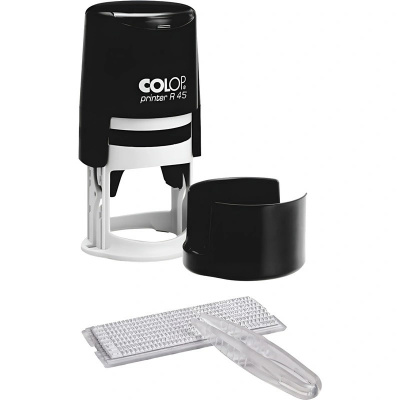 Печать самонаборная круглая Color 45 мм 2.5 круга R45/2.5 цвет корпуса черный - фото 4