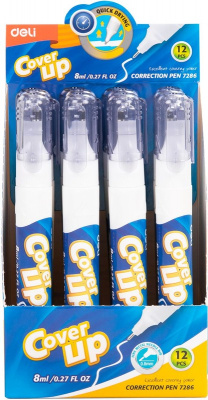 Корректирующая ручка 8 мл Deli E7286 на быстросохнущей основе - фото 2