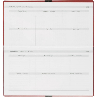Еженедельник датированный нестандарт (175х95) искусственная кожа 64 л Escalada красный с фикс.рез. - фото 15