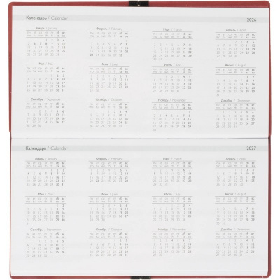 Еженедельник датированный нестандарт (175х95) искусственная кожа 64 л Escalada красный с фикс.рез. - фото 16