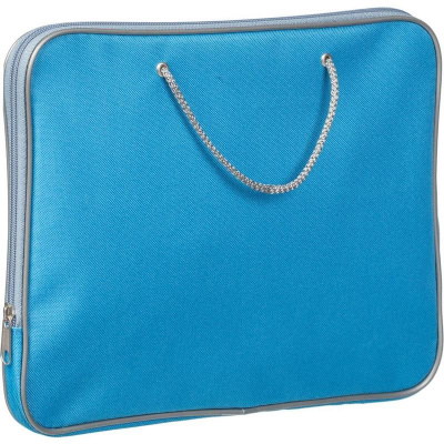 Папка-портфель нейлоновая 340x260 мм на молнии Attache голубая (1 отделение) - фото 2