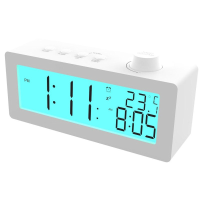 Часы-будильник Ritmix CAT-111 белые - фото 3