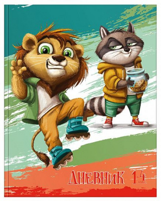 Дневник школьный для 1-4 класса Schoolformat твердая обложка, ВЕСЕЛЫЕ ЗВЕРЯТА матовая ламинация - фото 1