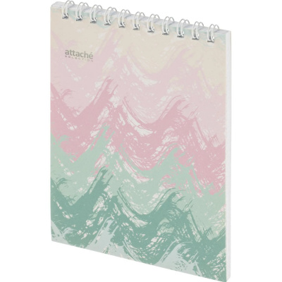 Блокнот А6 в клетку 60 л на спирали Attache Selection Pastel Волны - фото 11