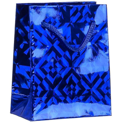 Пакет подарочный 80х100х40 мм бумажный голографический расцветка в ассортименте - фото 5