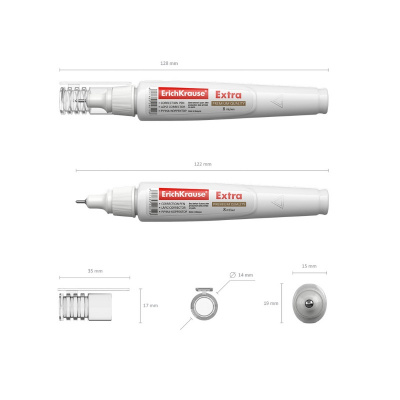 Корректирующая ручка 8 мл Erich Krause Extra на быстросохнущей основе - фото 2